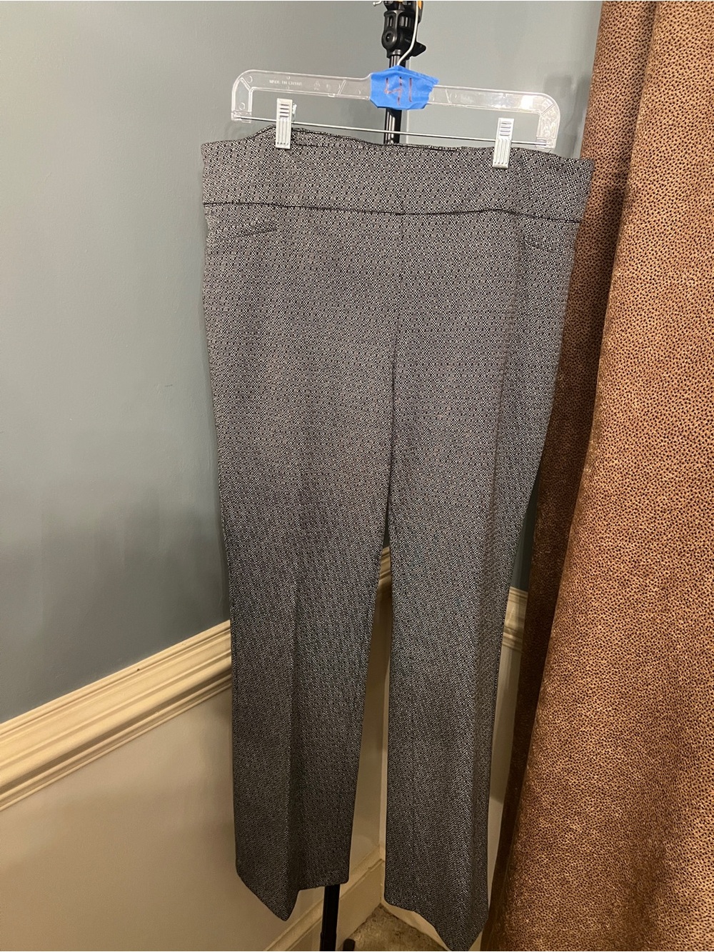 Gray Patterned Women's Dress Pants
